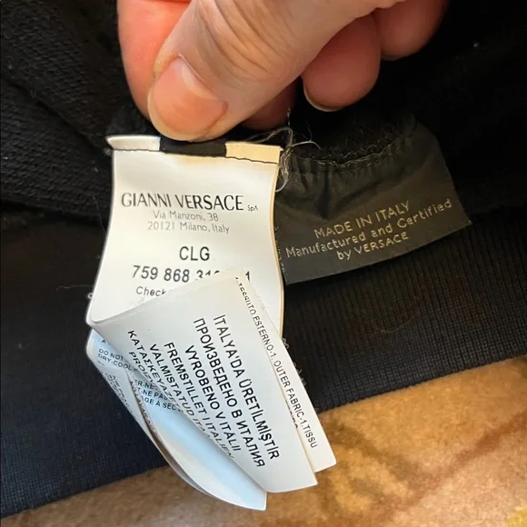 Versace Black Hoodie Sweater with Branded Accents - Picture 5 of 5